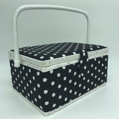 Large sewing box - Black with White Dots - Franklins Group